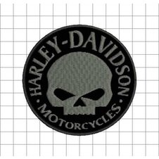 Nášivka H-D Lebka šedá /m